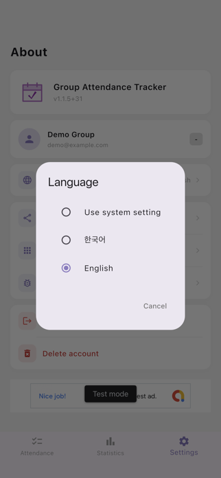 Group Attendance Tracker Screenshot 4 of 5