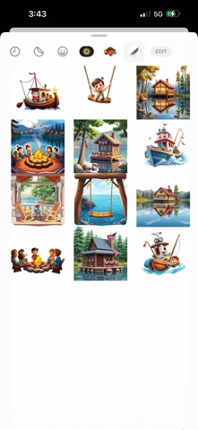 湖畔小屋假期贴纸 screenshot