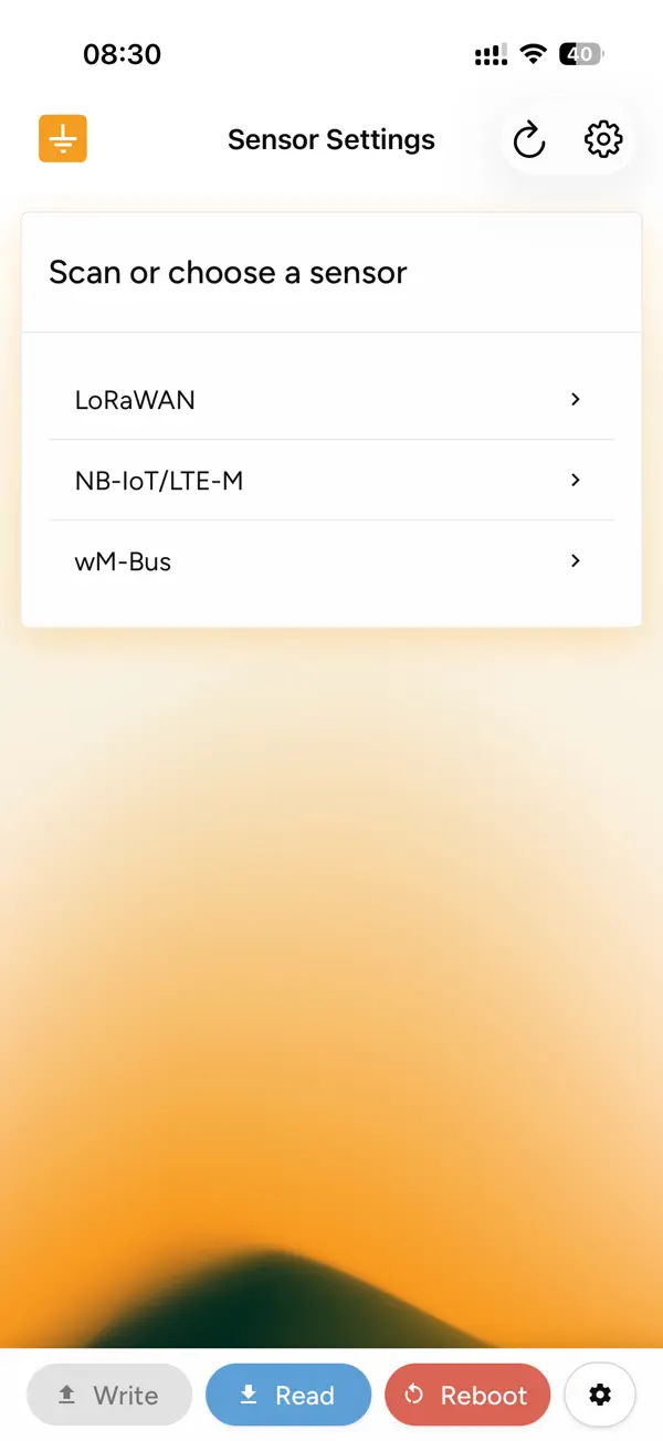 Screenshot #1 pour Sensor settings