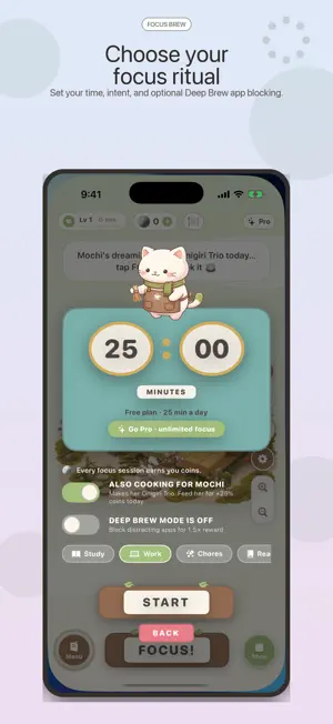Mochi Slow Cafe: Focus Lock screenshot 2
