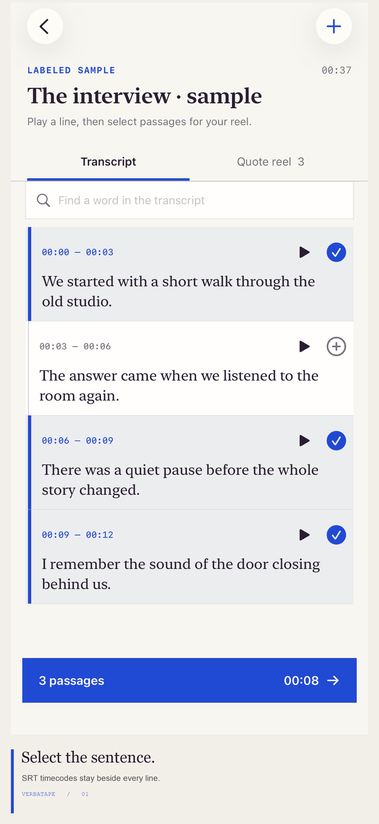 Screenshot 4 of Verbatape Quote Reel Editor