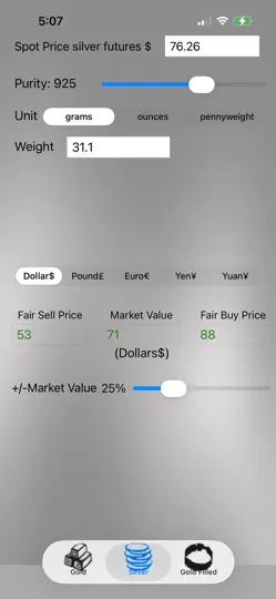 Gold Silver Pricer iPhone Ekran Görüntüsü 2