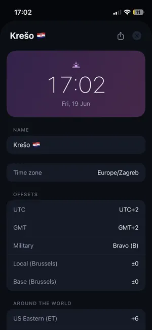Zonal: time zone buddy screenshot 3