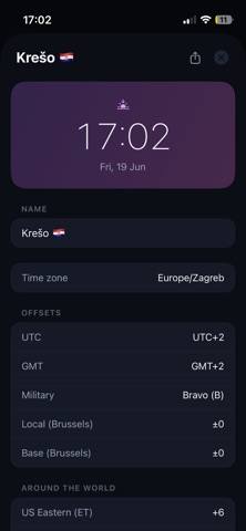 Zonal: time zone buddy Screenshot 3 of 5