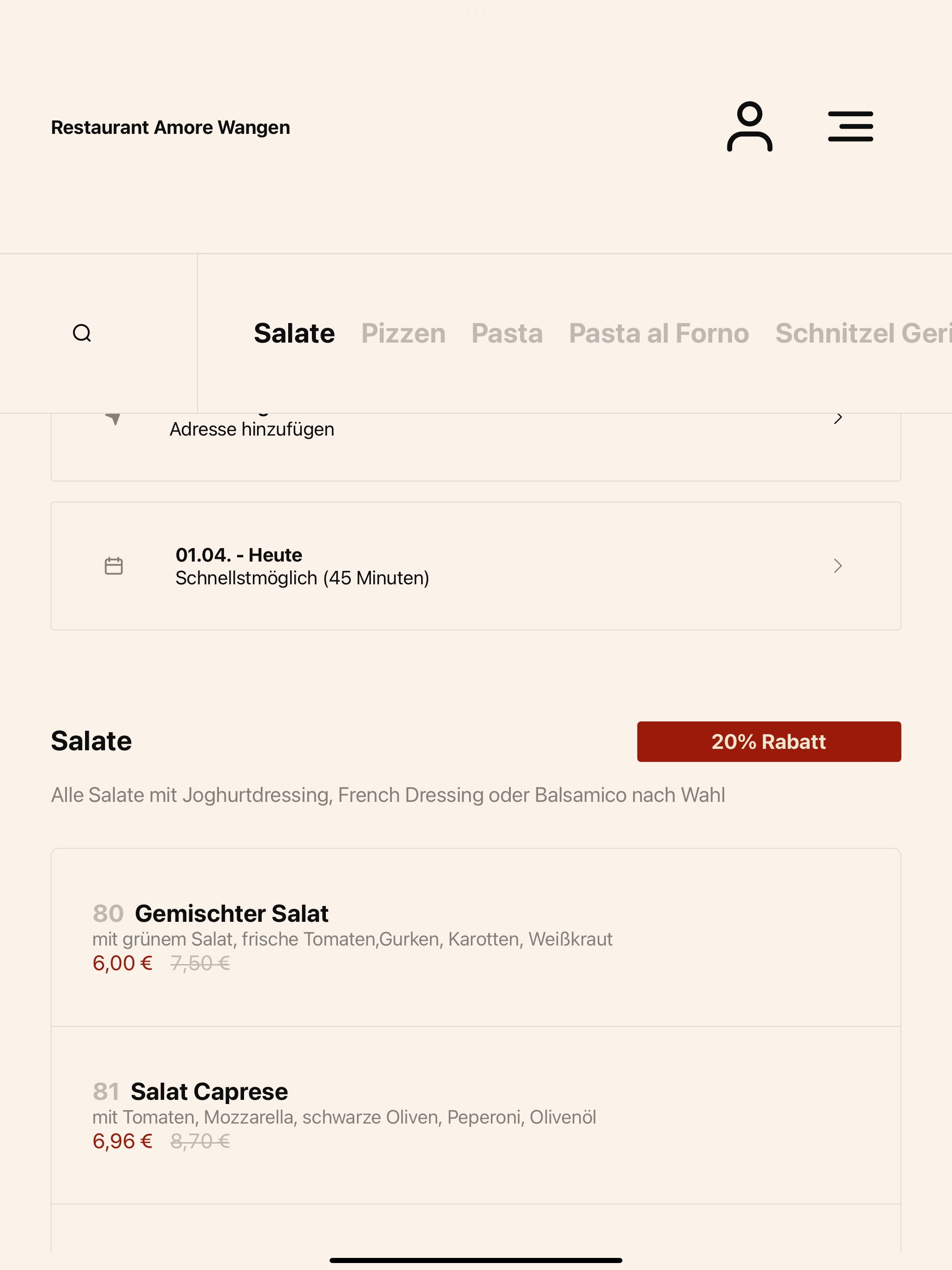 Restaurant Amore Wangen