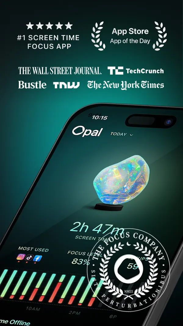 Opal: Wenig Bildschirmzeit iPhone App Screenshot 1 – Produktivität