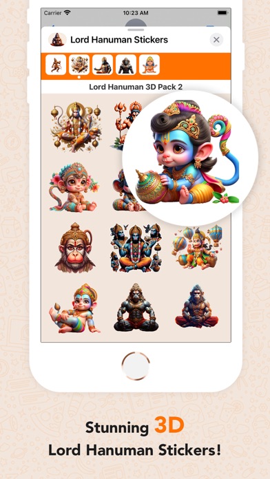Screenshot #2 pour Lord Hanuman 3D Stickers