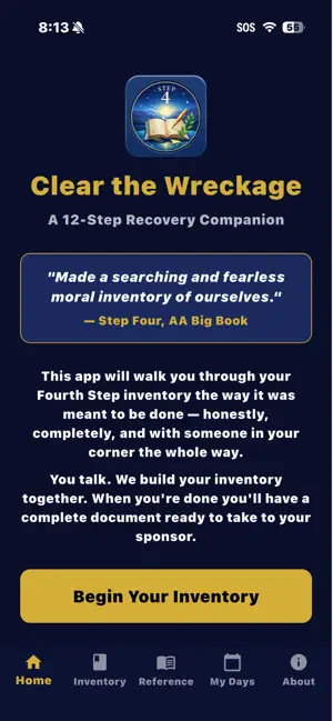 Clear the Wreckage AA 4th Step screenshot 1