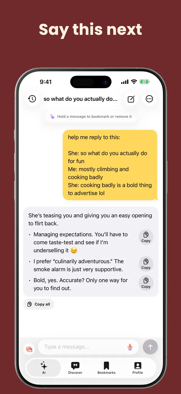 Screenshot #2 pour Zirp: AI Dating Chat Coach