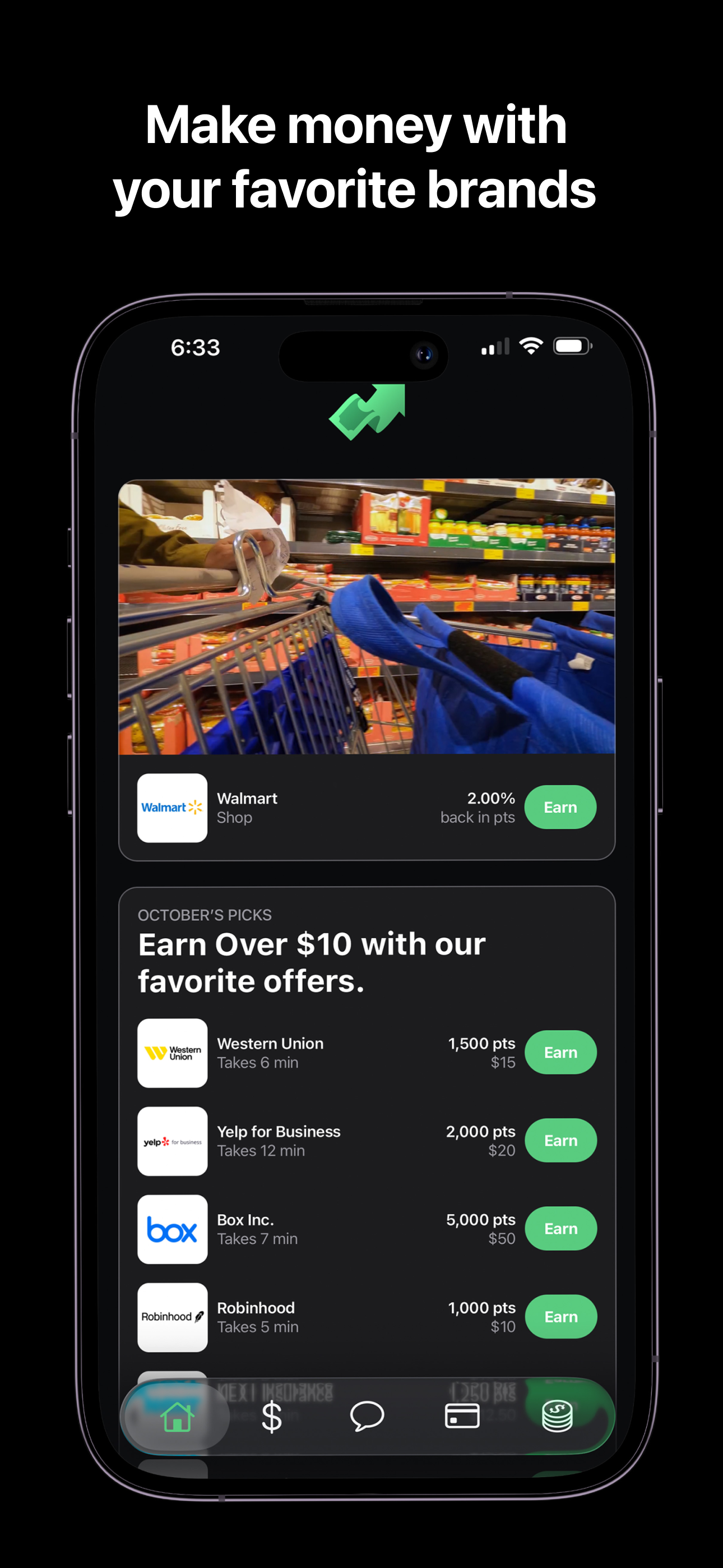 Earn: Make money with offers