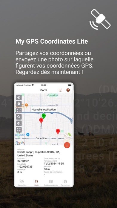 Screenshot #1 pour GPS Coordinates Lite