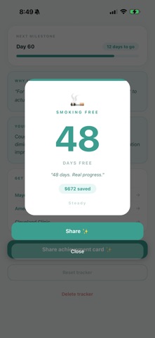 Steady: Quit Tracker Screenshot 2 of 3