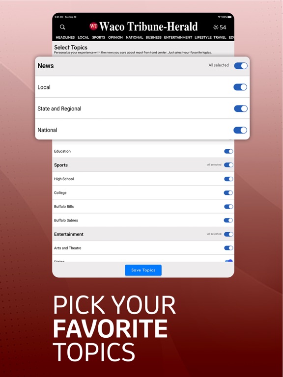 Waco Tribune-Herald iPad screenshot 6 - News app