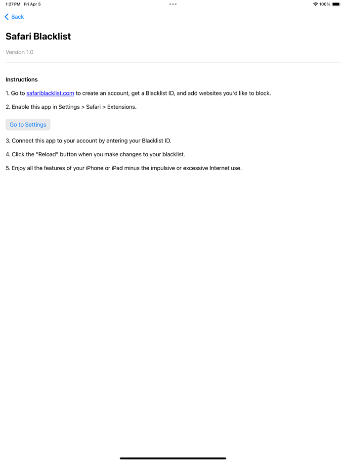 Blacklist for Safari