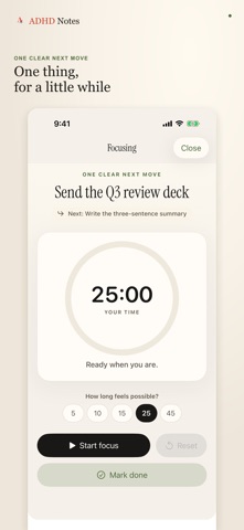 ADHD Notes: AI Brain Dump iPhone screenshot