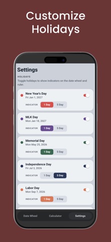 Date Wheel Calculator Screenshot 3 of 4