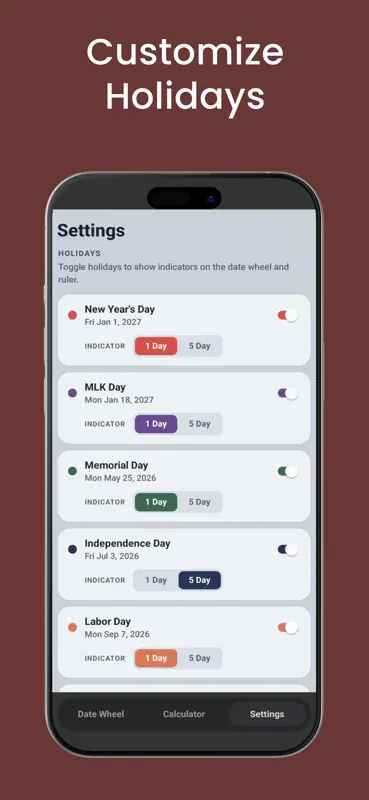 Date Wheel Calculator screenshot 3 of 4