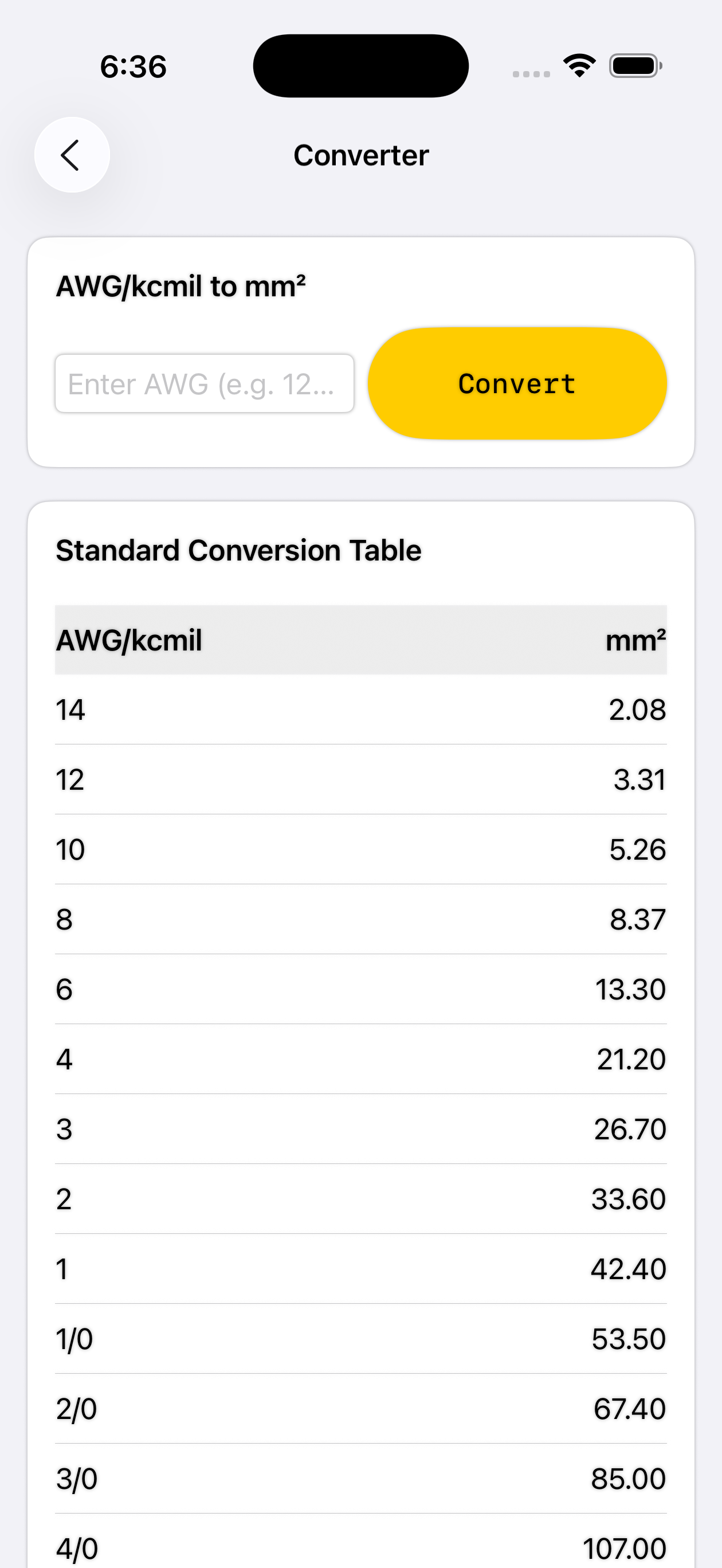 Voltage Drop Calculator.