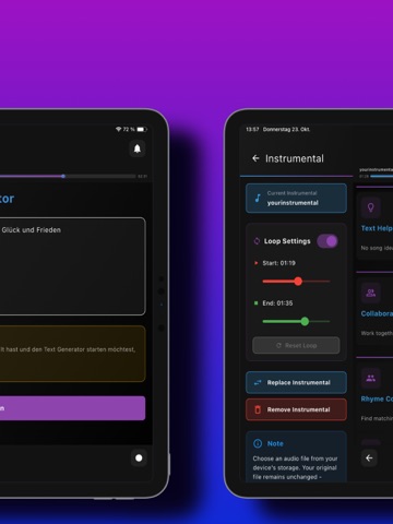 Songwriting App - LyricLabs iPad screenshot