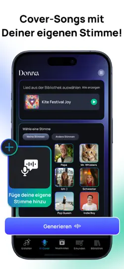 Screenshot von Donna KI Lied Musik Generator auf dem iPhone 3