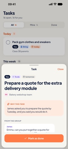 HeadsUp: Group Chat Tasks screenshot 3
