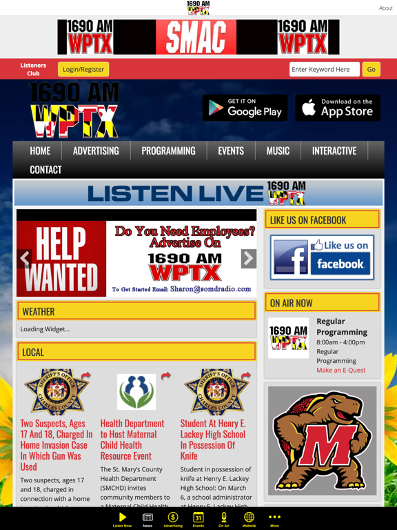 100.7FM & 1690 AM WPTX iPad screenshot