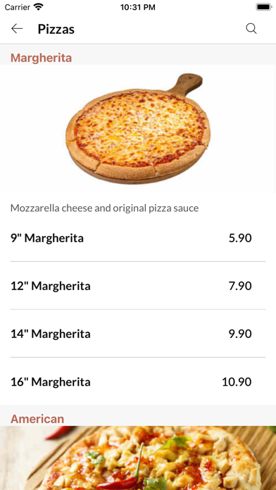 Tates Pizza Screenshot