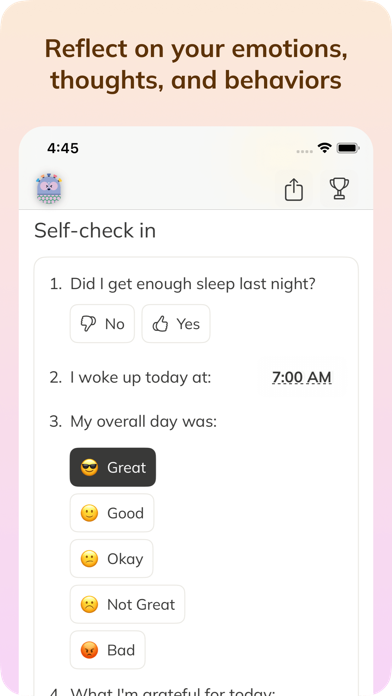 My Wellbeing Mental Health App Screenshot