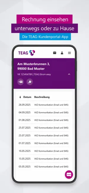 TEAG Kundenportal screenshot 3