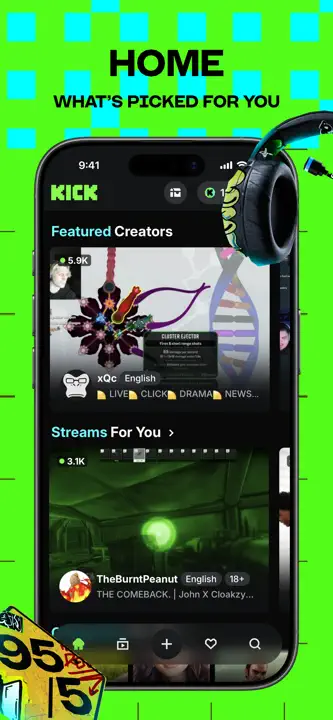 KICK - Live Streaming App Store screenshots