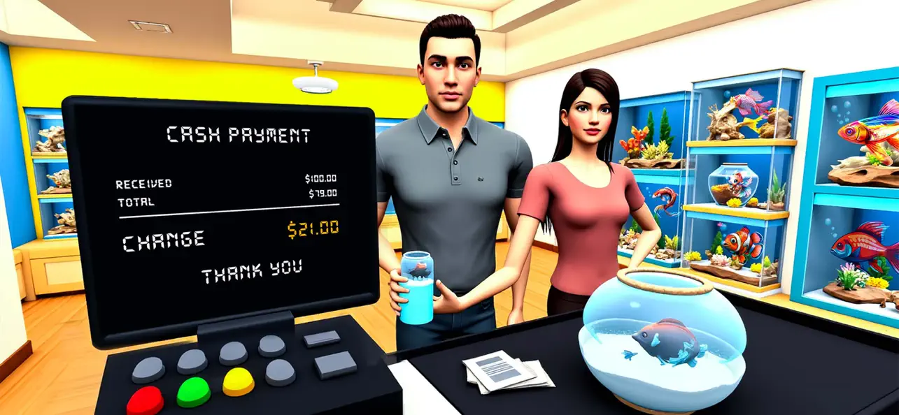 Screenshot #1 pour Jeux de caissier sim aquarium