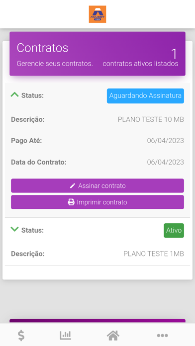 Central Assinante Acessy Fibra Screenshot