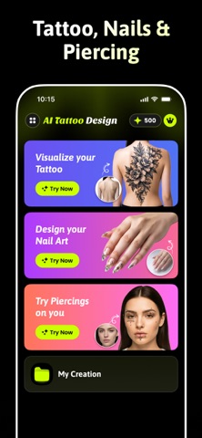 Inkzy - AI Tattoo Generator iPhone screenshot