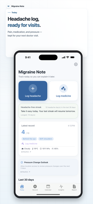 Headache Log: Migraine Note Screenshot 1 of 6