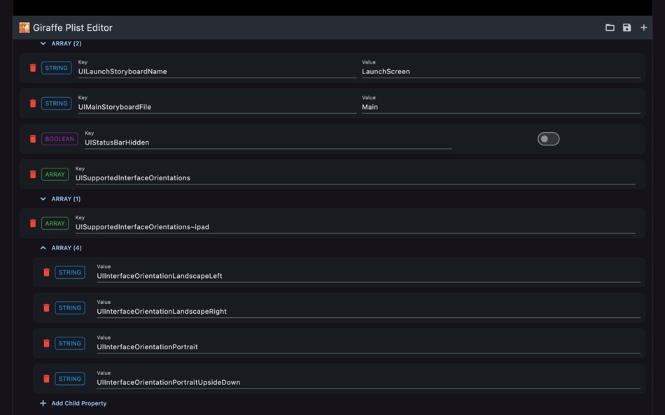 #3. Giraffe Plist Editor (macOS) 게시자: Giorgio Maria Giannotta