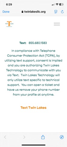 Twin Lakes Tech Support iPhone screenshot