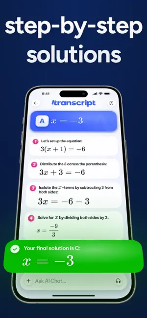 Transcript: AI Homework Helper screenshot 2