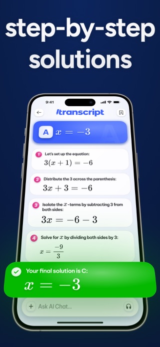 Transcript: AI Homework Helper Screenshot 2 of 5