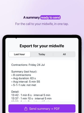 Contraction Timer : Ripply iPad screenshot