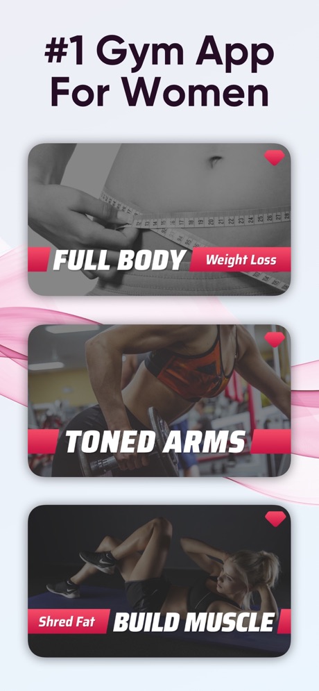 Gym Workout For Women app - personalized workout plan screen