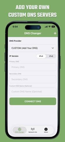 Custom DNS Changer IPV4 & IPV6 iPhone screenshot