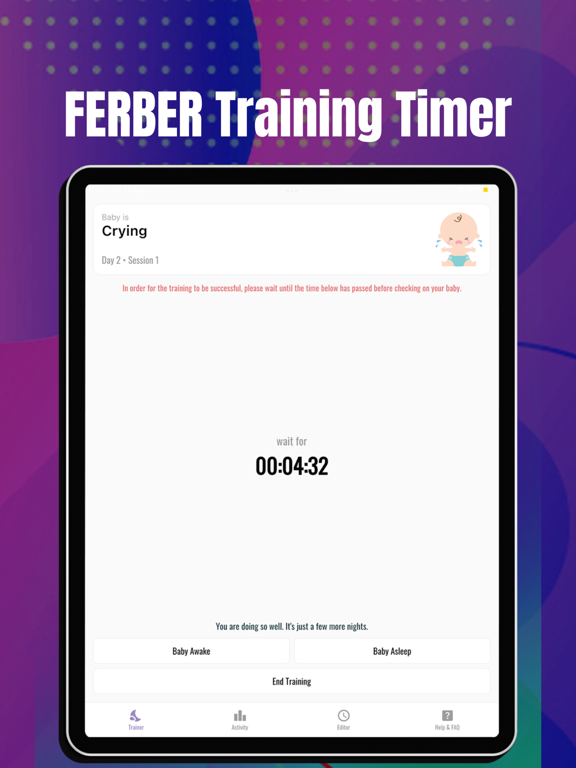 Sleep trainer - Ferber method iPad screenshot 1 - Lifestyle app
