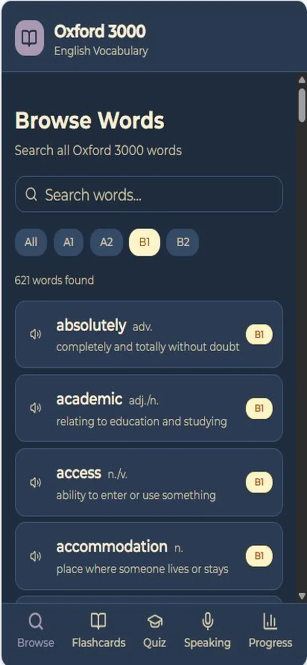 Screenshot #1 pour LexiCore Oxford 3K