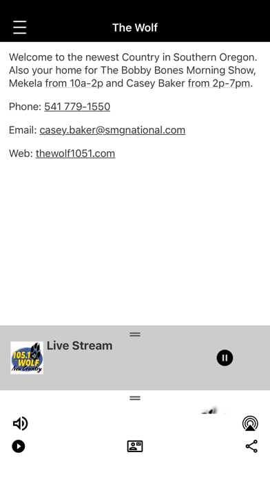 105.1 The Wolf iPhone screenshot 3 - Entertainment app