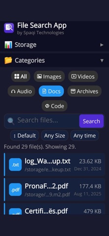 File Search App screenshot