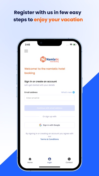 Namlatic Hotel Booking Screenshot