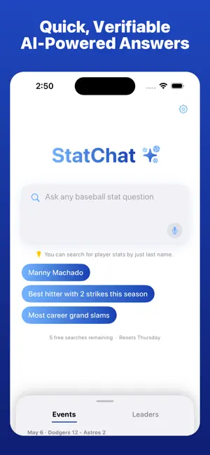 StatChat - Baseball Stats screenshot 1