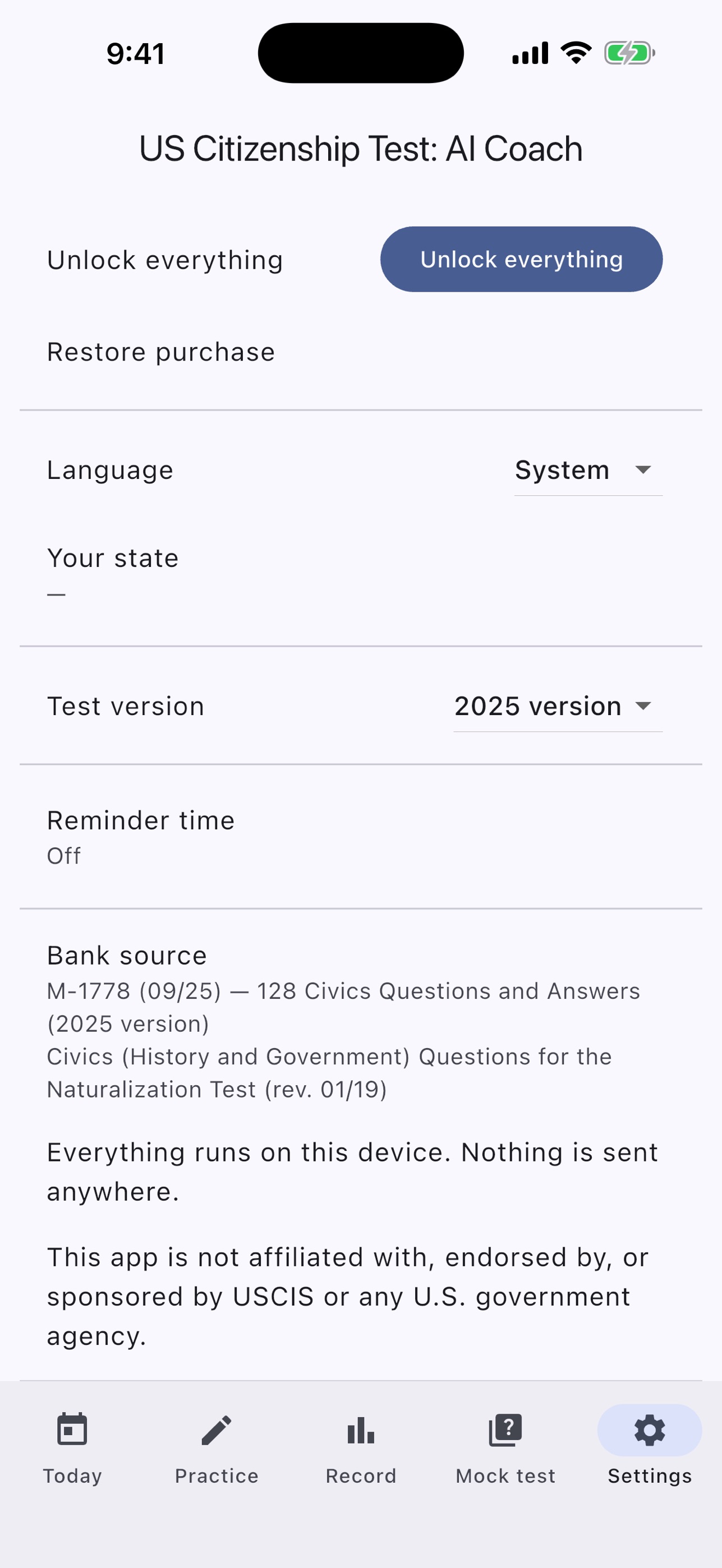 Screenshot 5 of US Citizenship Test: AI Coach