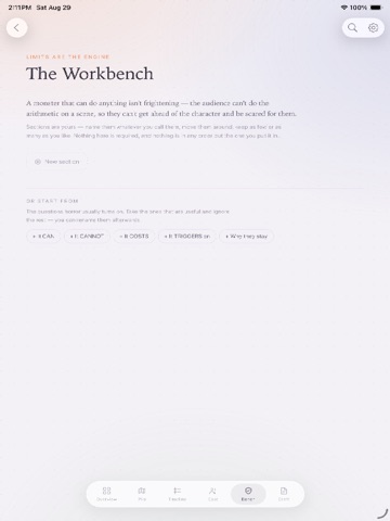 Driftnote: Story Planner iPad screenshot