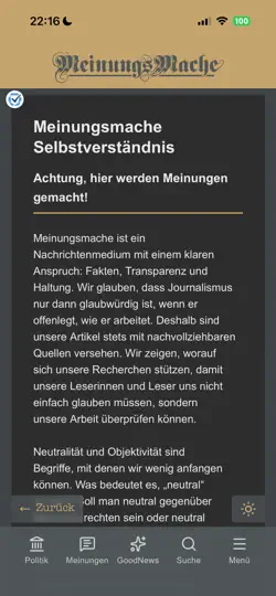 Screenshot von DieMeinungsmache auf dem iPhone 2